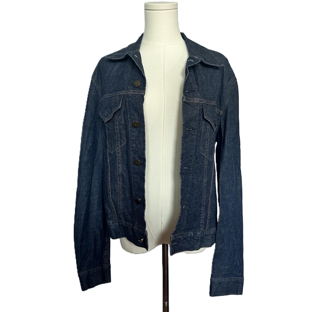 Vintage Theory Blue Denim Button Up Long Sleeve Jacket With Chest Pockets Size S
